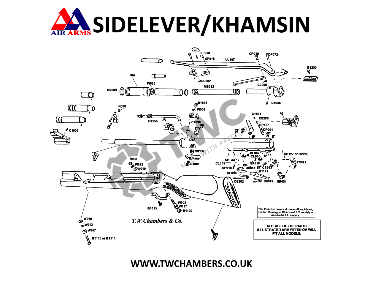 Airgun Spares Air Arms Sidelever/Khamsin T. W. Chambers & Co